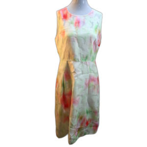 Elie Tahari Women's Sleeveless Daytime Pastel Pink Green Red Sheath Dress sz 6
